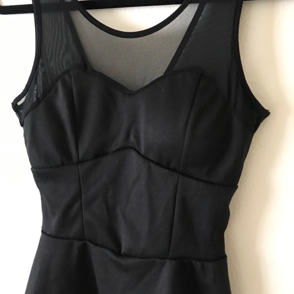 Black Mesh Flare Top - Picture 2 of 5